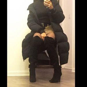 Suede thigh high boots